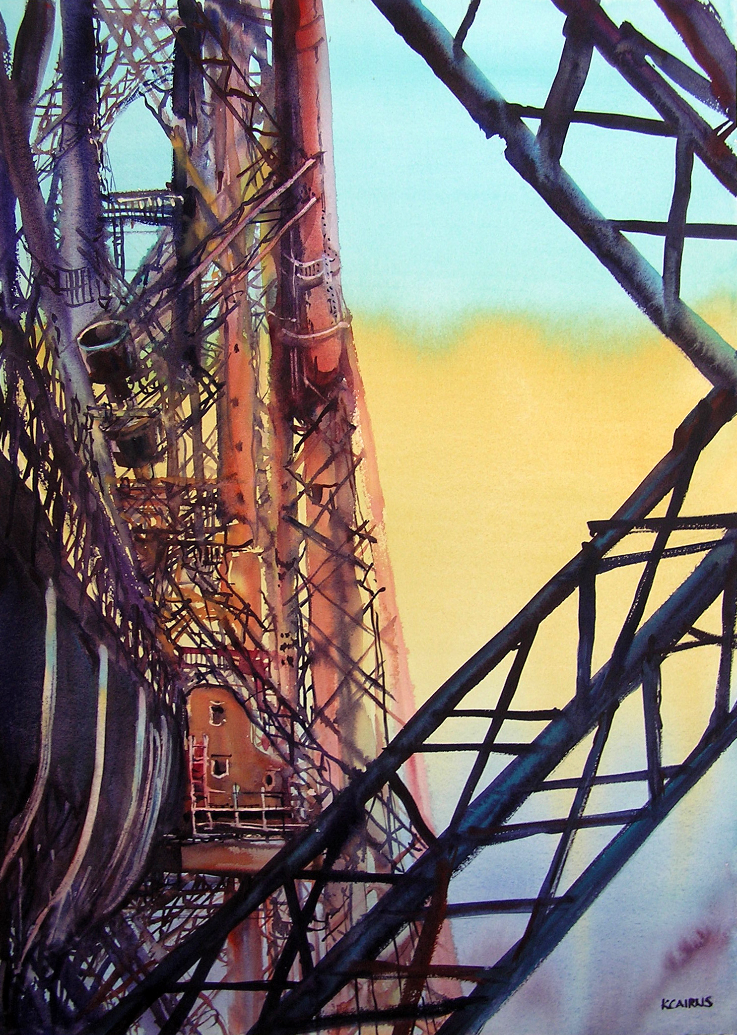 'Girders and Trusses, Forth Bridge' by artist Karen Cairns